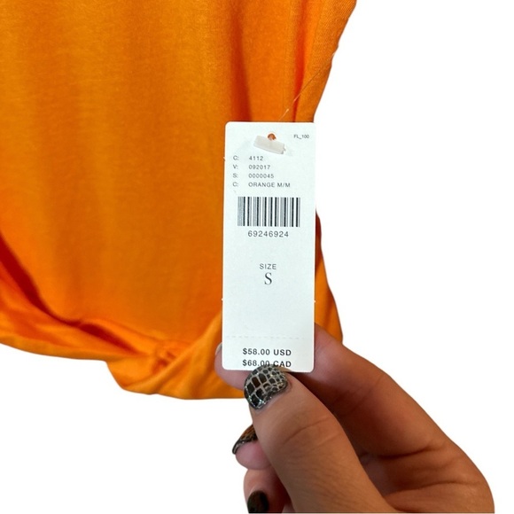 NWT - Anthropologie Draped Tee - Orange - Size Small - Picture 4 of 6